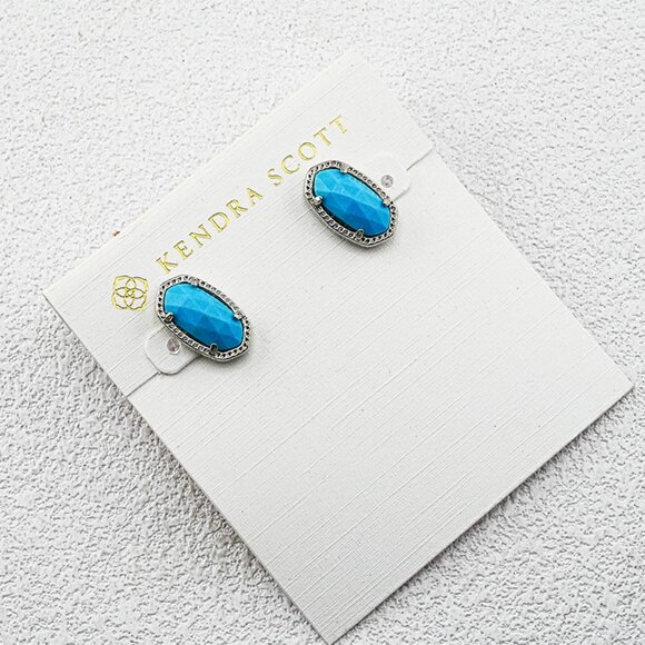 Kendra Scott Blue Turquoise Stud Earrings - Picture 1 of 1